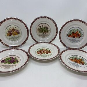 6‎ GIEN 6 1/8 inch Canape Plates Les Gastronomiques de la Sante Tomato Carrot